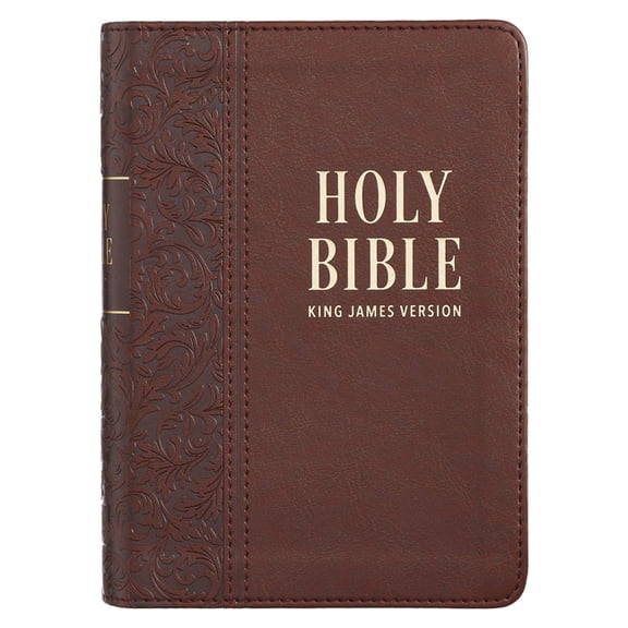 KJV Bible Compact Large Print (Faux Leather, Medium Brown), (Paperback)