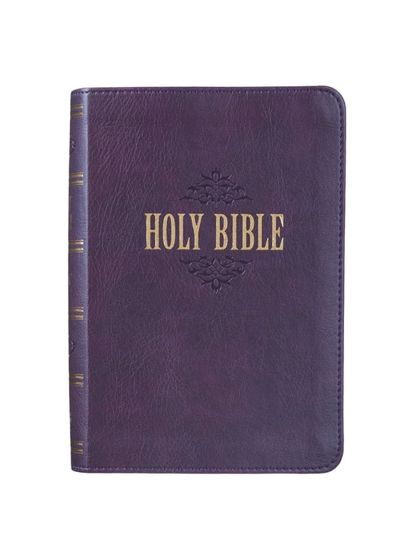KJV Holy Bible, Compact Large Print Faux Leather Red Letter Edition - Ribbon Marker, King James Version, Purple