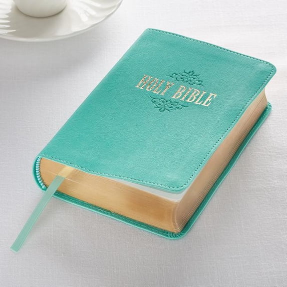 KJV Compact Large Print Lux-Leather Teal, (Hardcover)