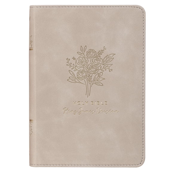 KJV Holy Bible, Compact Vegan Leather Red Letter Edition - Ribbon Marker, King James Version, Taupe