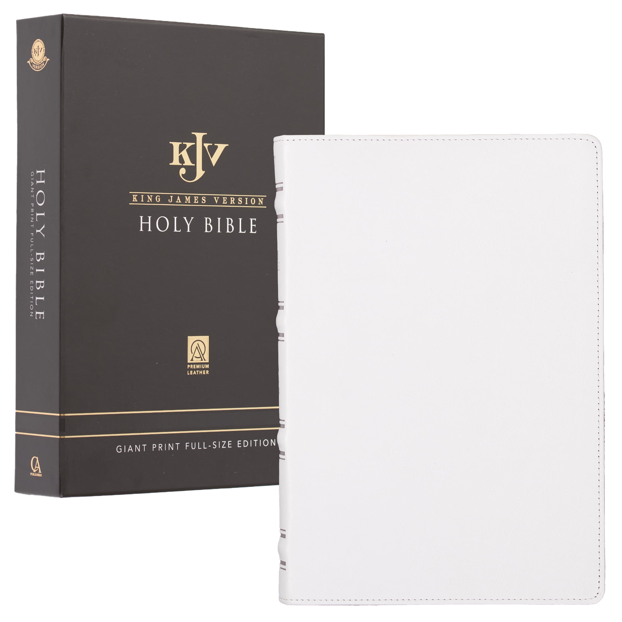 KJV Holy Bible, Giant Print Full-size Premium Full Grain Leather Red ...