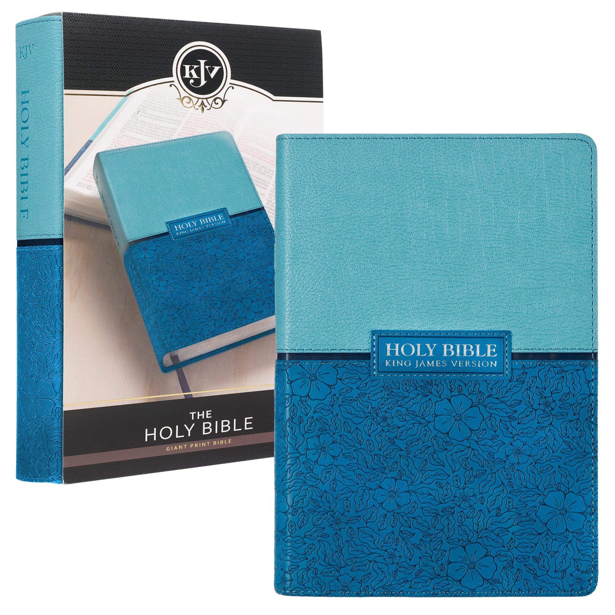 KJV Giant Print Lux-Leather Blue, (Hardcover) - Walmart.com