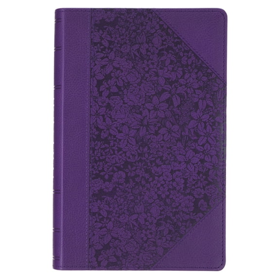 Purple Floral Faux Leather Giant Print King James Version Bible