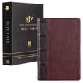 thumbnail image 1 of KJV Holy Bible, Giant Print Standard Size Premium Full Grain Leather Red Letter Edition - Thumb Index & Ribbon Marker, King James Version, Burgundy/Mahogany, 1 of 7