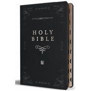 KJV Large Size Giant Print Editions KJV Holy Bible, Giant Print Thinline Large Format, Black Premium Imitation Leather with Ribbon Marker, Red Letter, and T, Paperback