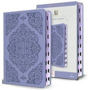 KJV Holy Bible, Large Print Medium Format, Lavender Faux Leather W/Thumb Index and Ribbon Marker, Red Letter, Paperback