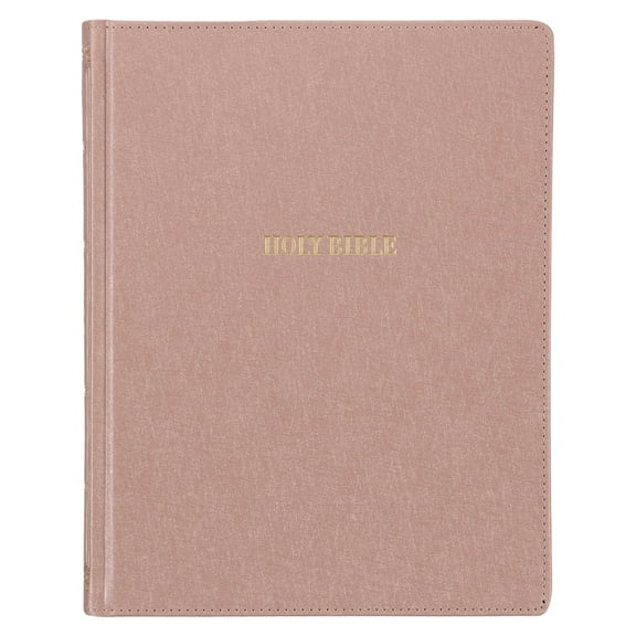 KJV Holy Bible, Large Print Note-taking Bible, Faux Leather Hardcover - King James Version, Rose Gold