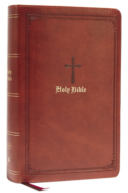 KJV Holy Bible: Large Print Single-Column with 43,000 End-Of-Verse Cross References, Brown Leathersoft, Personal Size, R, (Hardcover)