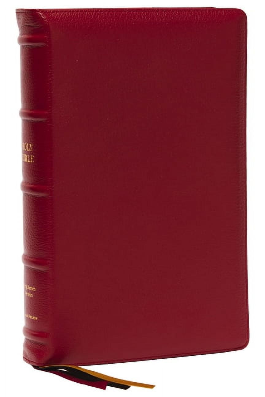 KJV Holy Bible: Large Print Single-Column with 43,000 End-Of-Verse Cross References, Red Goatskin Leather, Premier Colle, (Hardcover)