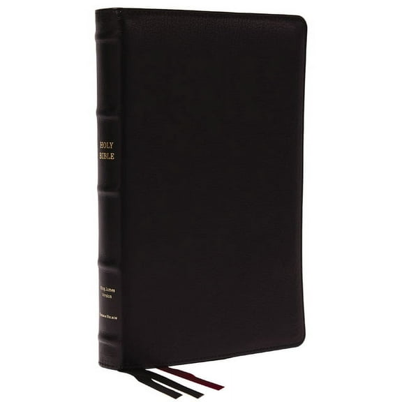 KJV Holy Bible: Large Print Thinline, Black Goatskin Leather, Premier Collection, Red Letter, Comfort Print: King James , (Hardcover)