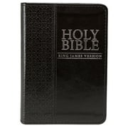 KJV Holy Bible, Mini Pocket Size, Faux Leather Red Letter Edition - Ribbon Marker, King James Version, Black