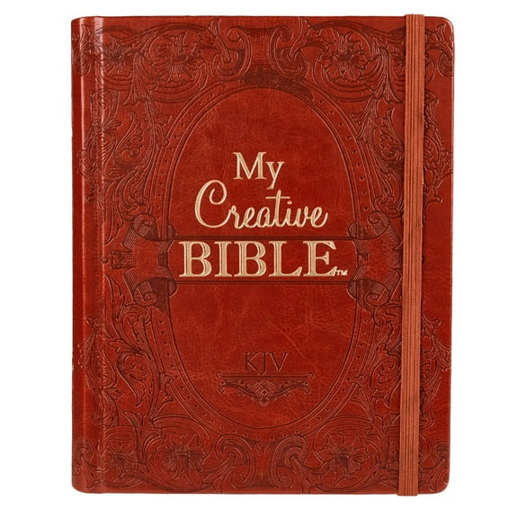 KJV Holy Bible, My Creative Bible, Faux Leather Hardcover - Ribbon Marker, King James Version, Toffee Brown W/Elastic Closure (Hardcover)