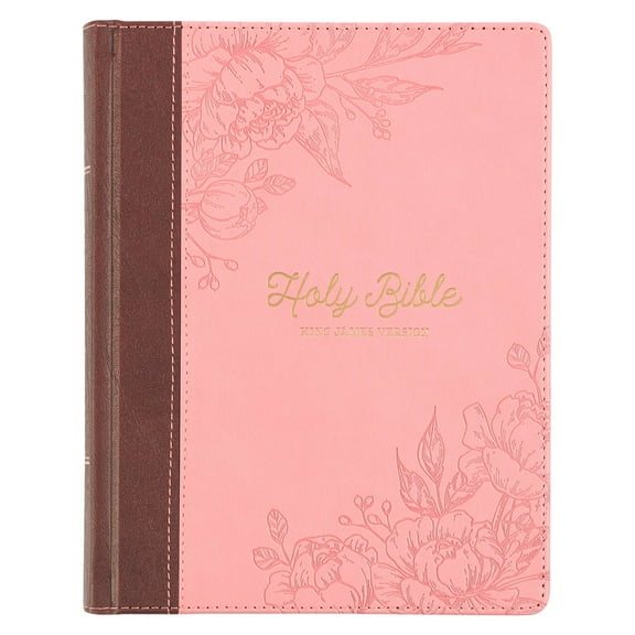 KJV Holy Bible, Note-taking Bible, Faux Leather Hardcover - King James Version, Brown/Pink