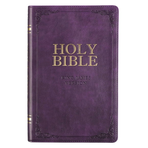 KJV Holy Bible, Standard Size Faux Leather Red Letter Edition Thumb Index & Ribbon Marker, King James Version, Purple