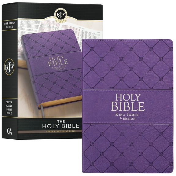 KJV Holy Bible, Super Giant Print Faux Leather Red Letter Edition - Ribbon Marker, King James Version, Purple