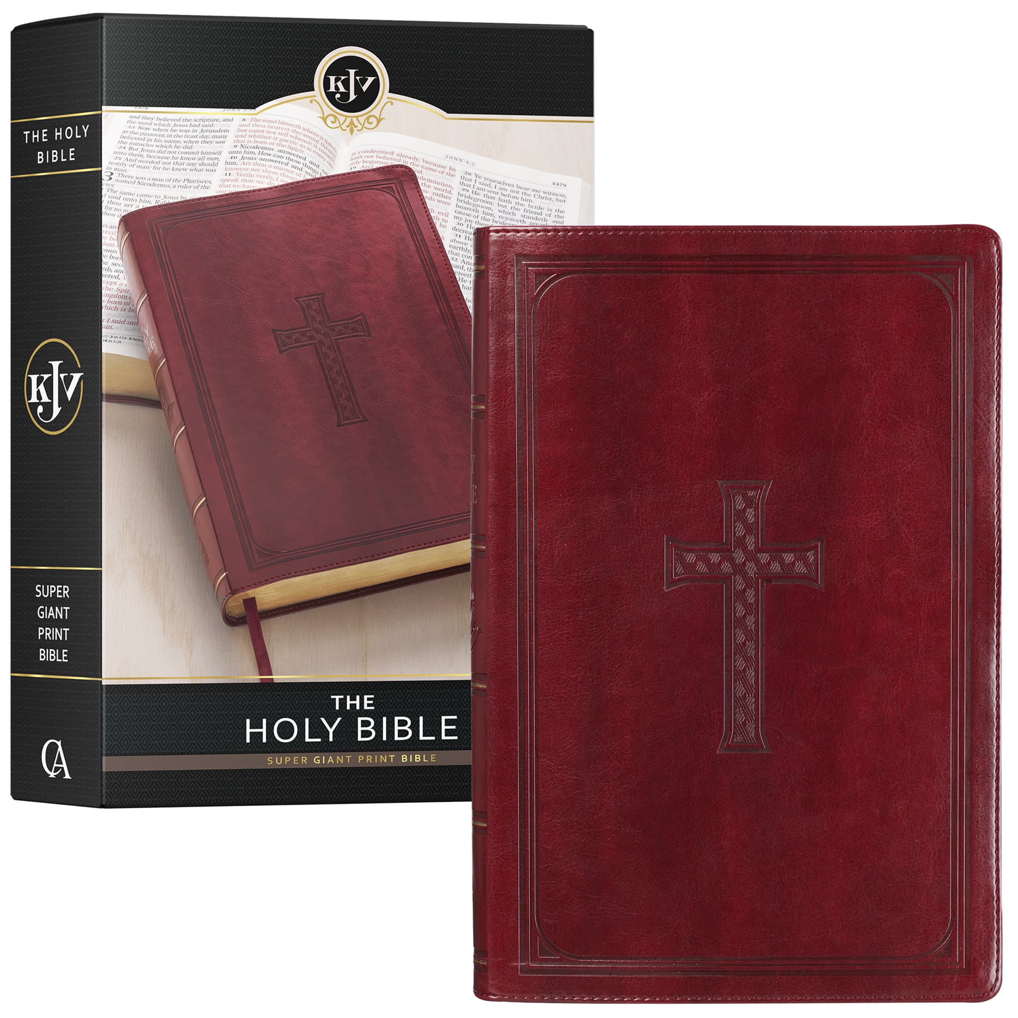 KJV Holy Bible, Super Giant Print Faux Leather Red Letter Edition ...