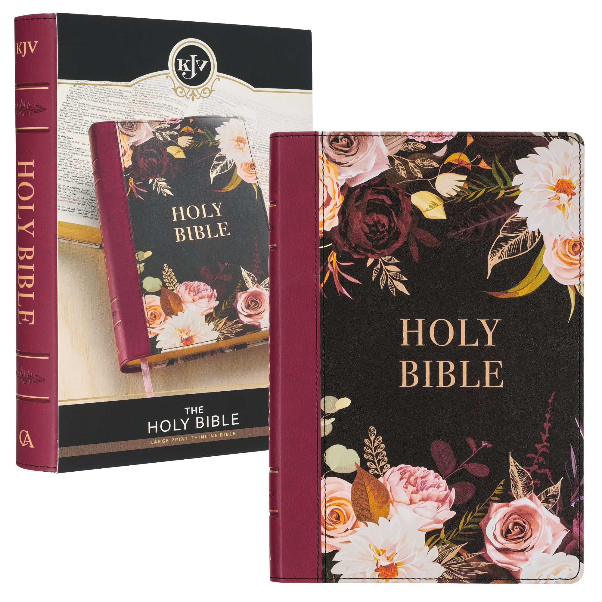 KJV Holy Bible, Large Print, Faux Leather, Red Letter, Thumb Index ...