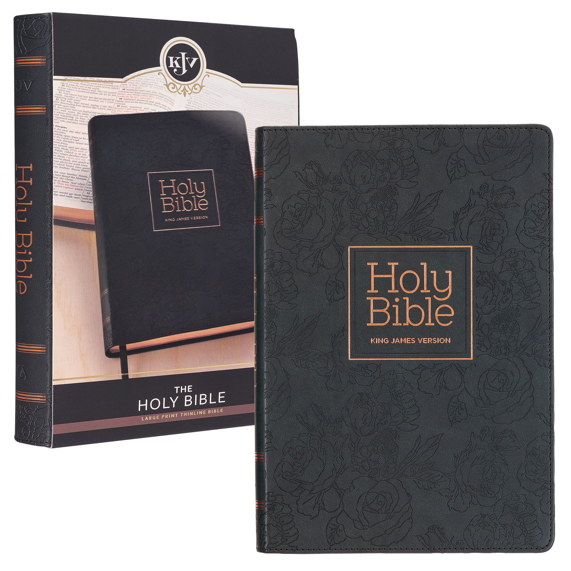 KJV Holy Bible, Thinline Large Print Faux Leather Red Letter Edition ...