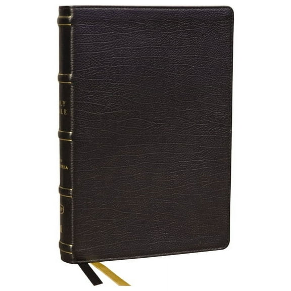 KJV Holy Bible with Apocrypha and 73,000 Center-Column Cross References, Black Genuine Leather, Red Letter, Comfort Prin, (Hardcover)
