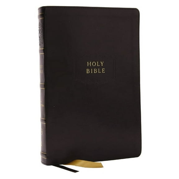 KJV Holy Bible with Apocrypha and 73,000 Center-Column Cross References, Black Leathersoft, Red Letter, Comfort Print: K, (Hardcover)