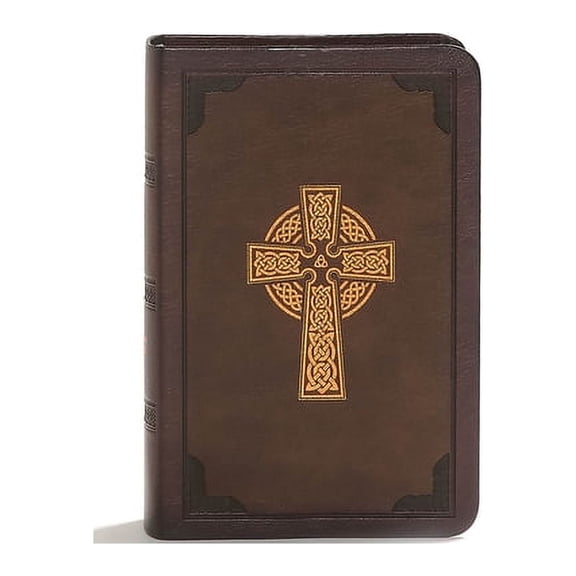 KJV Large Print Compact Reference Bible, Celtic Cross Brown Leathertouch, (Hardcover)