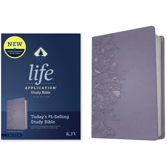 KJV Life Application Study Bible, Third Edition (LeatherLike, Peony Lavender, Red Letter) (Hardcover)