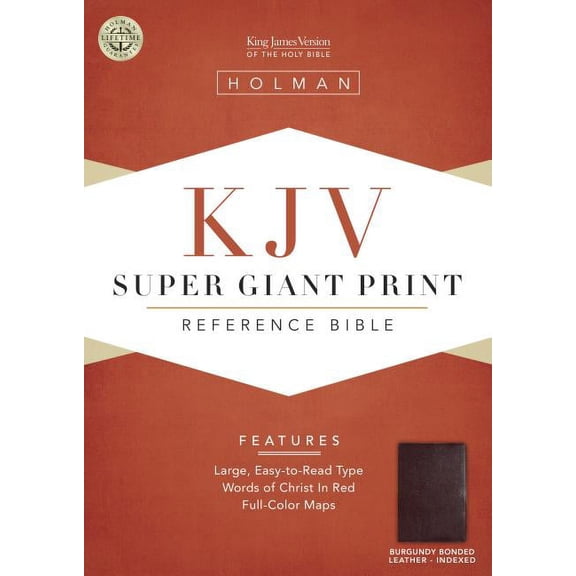 KJV Super Giant Print Reference Bible, Burgundy Bonded Leather Indexed (Hardcover)