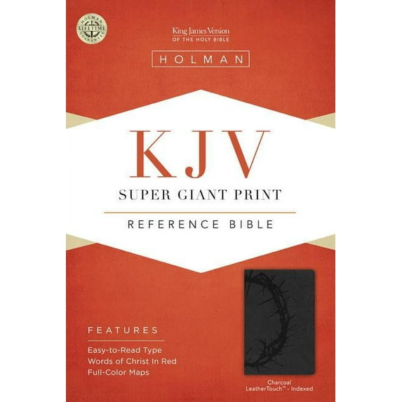KJV Super Giant Print Reference Bible, Charcoal LeatherTouch Indexed (Hardcover)