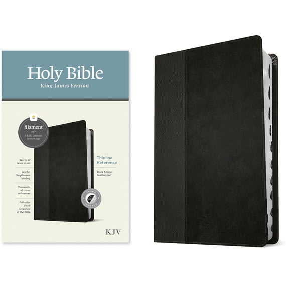 KJV Thinline Reference Bible, Filament-Enabled Edition (LeatherLike, Black/Onyx, Indexed, Red Letter) (Hardcover)
