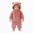 thumbnail image 1 of KJameas Baby Boys Girls Jumpsuit Fuzzy Fleece Bear Hooded Zip Up Footed, 1 of 5