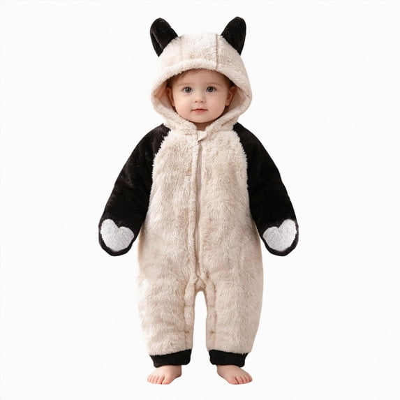 KJameas Baby Boys Girls Jumpsuit Fuzzy Fleece Bunny Costume Zip Up Footed