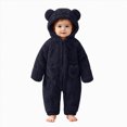 thumbnail image 1 of KJameas Baby Boys Girls Jumpsuit Fuzzy Fleece Heart Pocket Bear Hooded, 1 of 5