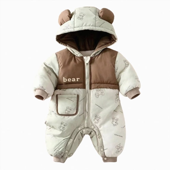 KJameas Baby Boys Girls Jumpsuit Hooded Bear Applique Warm
