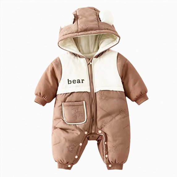 KJameas Baby Boys Girls Jumpsuit Hooded Bear Applique Warm