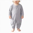 thumbnail image 1 of KJameas Baby Boys Girls Romper Basic Solid Color Snap Button Ribbed Knit, 1 of 5