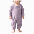 thumbnail image 1 of KJameas Baby Boys Girls Romper Basic Solid Color Snap Button Ribbed Knit, 1 of 5