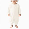 thumbnail image 1 of KJameas Baby Boys Girls Romper Basic Solid Color Snap Button Ribbed Knit, 1 of 9