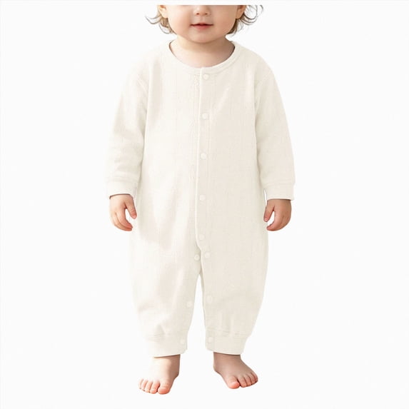 KJameas Baby Boys Girls Romper Basic Solid Color Snap Button Ribbed Knit