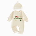 thumbnail image 1 of KJameas Baby Boys Girls Romper My First Christmas Text Ribbed, 1 of 9