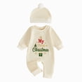 thumbnail image 1 of KJameas Baby Boys Girls Romper My First Christmas Text Ribbed, 1 of 9