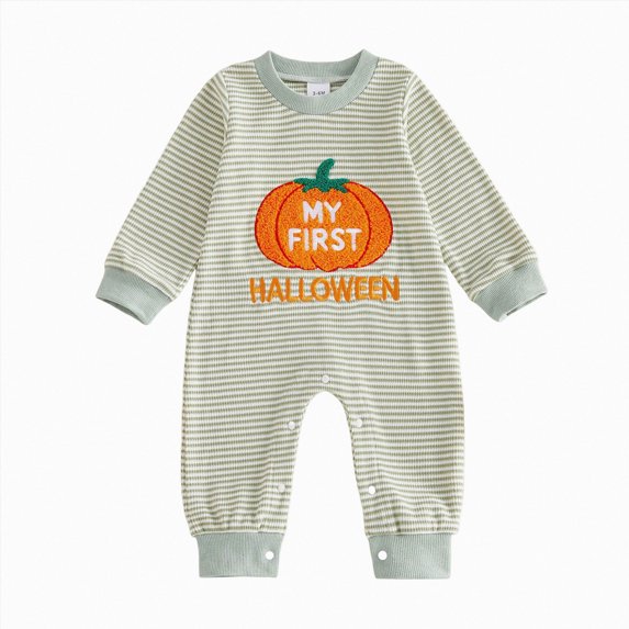 KJameas Baby Boys Girls Romper My First Halloween Pumpkin Striped
