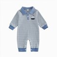 thumbnail image 1 of KJameas Baby Boys Girls Romper Polo Collar Boat Embroidered Long Sleeve, 1 of 6