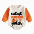 thumbnail image 1 of KJameas Baby Boys Girls Romper Pumpkin Graphic Raglan Sleeve, 1 of 9