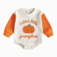 thumbnail image 1 of KJameas Baby Boys Girls Romper Pumpkin Graphic Raglan Sleeve, 1 of 9