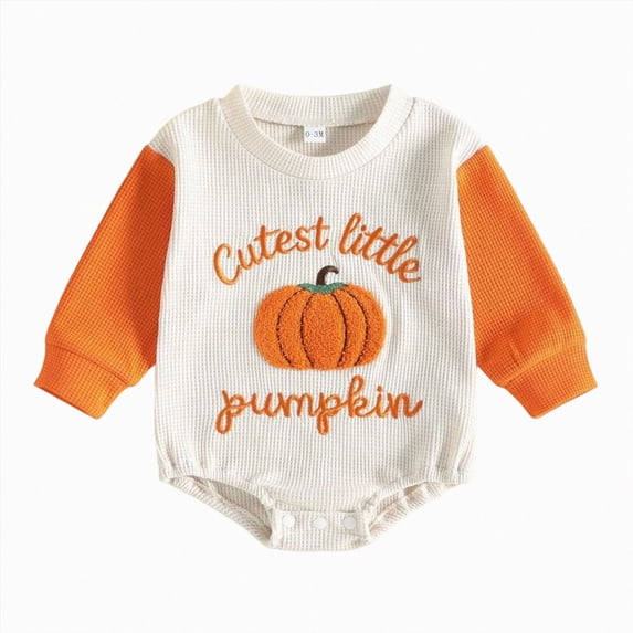 KJameas Baby Boys Girls Romper Pumpkin Graphic Raglan Sleeve