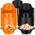 thumbnail image 1 of KK  200 Pcs Halloween Christmas Plastic Disposable Bowls 12 oz Black Orange Green Red Soup Dessert Salad Bowl Candy Snack Plate Serving Supplies for Thanksgiving Fall Wedding Party (Black Orange), 1 of 13