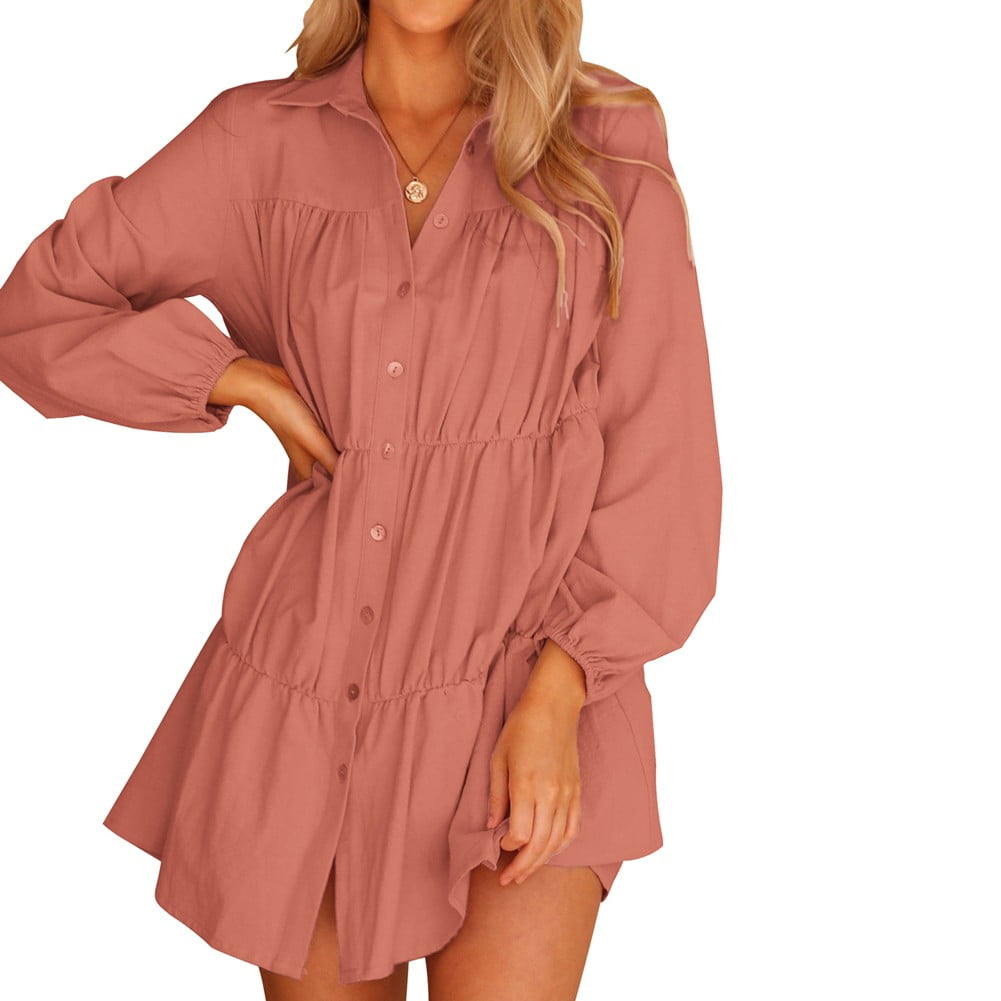Buy KK Women s Button Up Tiered Babydoll Dress at Ubuy Jordan