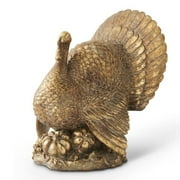 K&K Interiors 17" Bronzed Tabletop Turkey Thanksgiving Fall Decoration