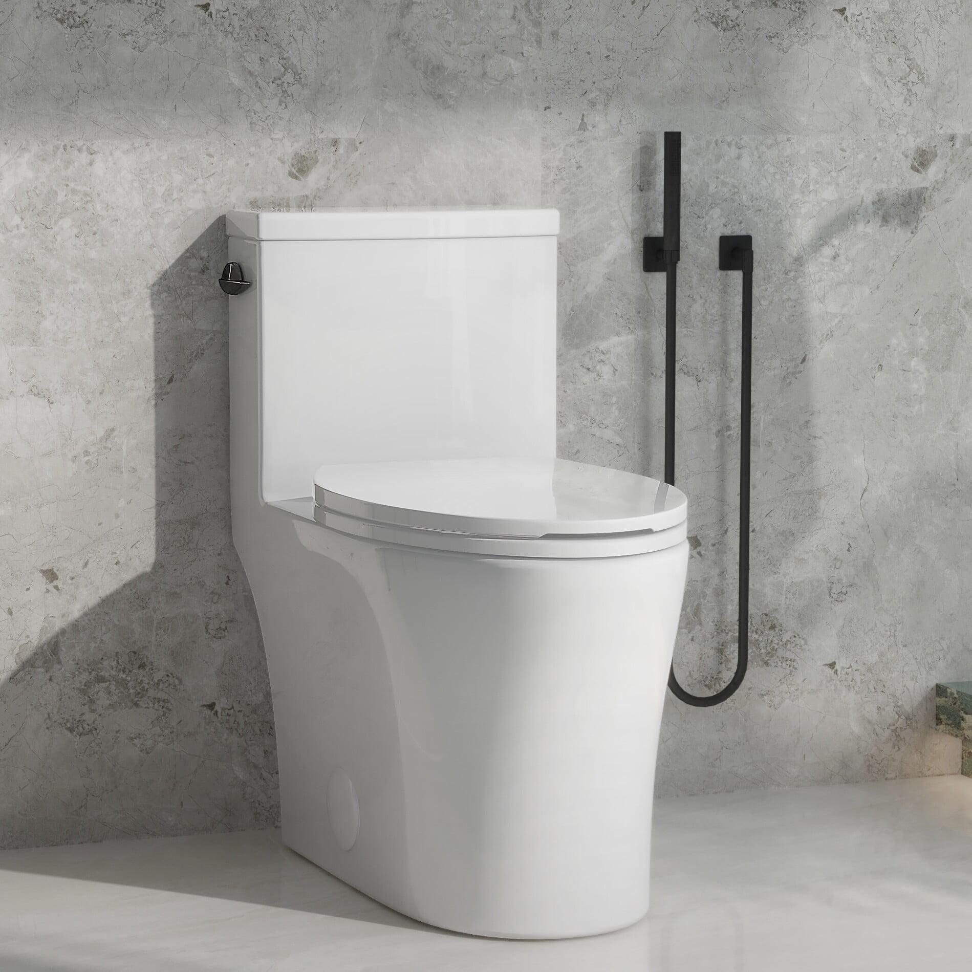 KK KE KING Powerful Flush & Sleek Dsign 12'' Rough-In Elongated One Piece Toilet