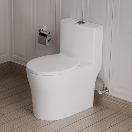 KK KE KING Quiet & Powerful Flush Round Compact One Piece Toilet for Small Bathroom, Space Saving, 12'' Rough-In
